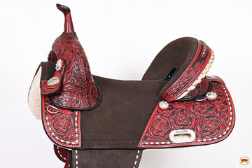 Hilason Western Horse Treeless Trail Barrel American Leather Saddle